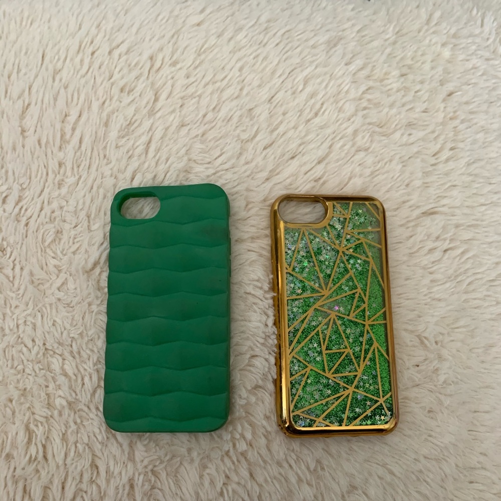 Two pack Iphone 7 cases! Falling glitter and dino.
